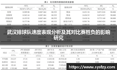 武汉排球队速度表现分析及其对比赛胜负的影响研究