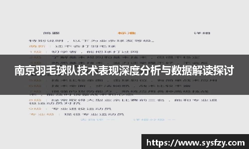 南京羽毛球队技术表现深度分析与数据解读探讨